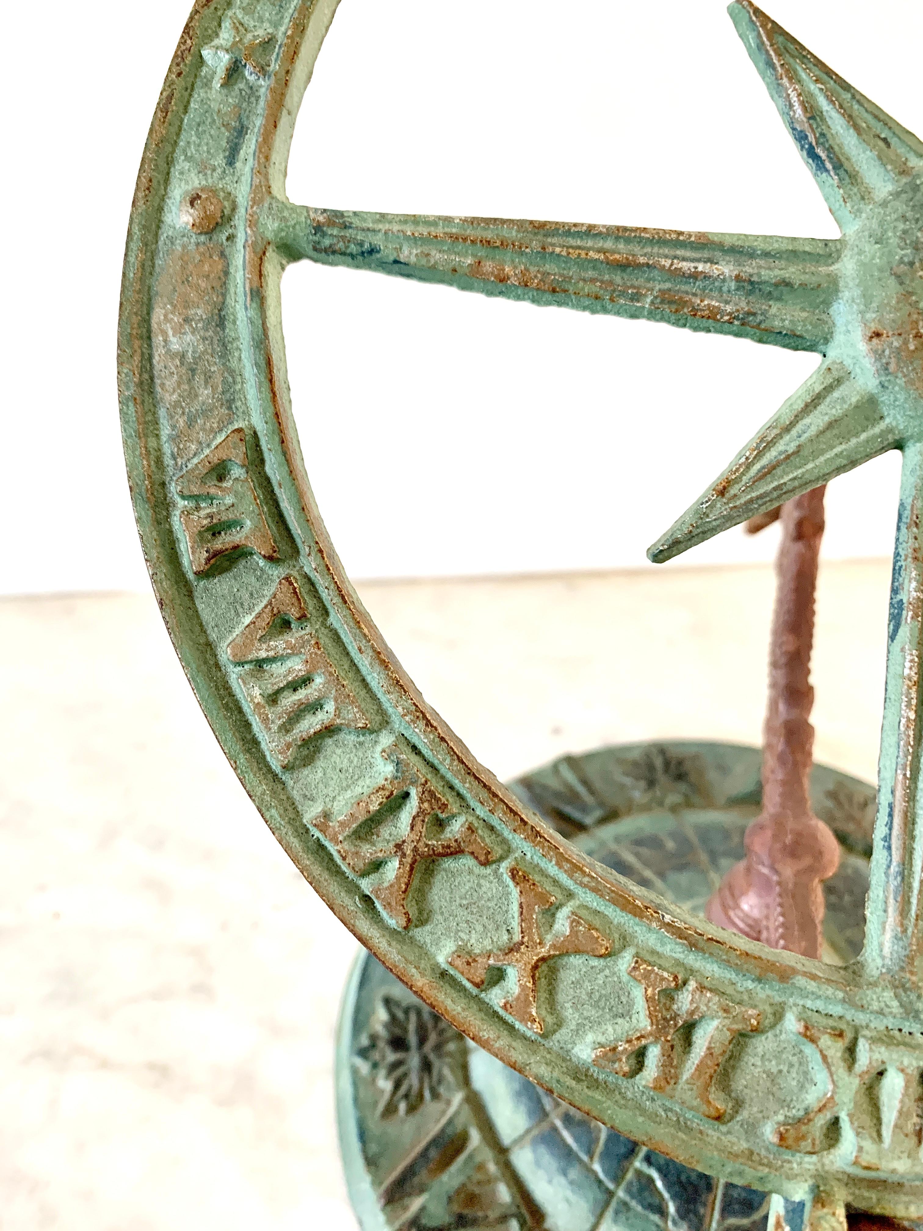 Vintage Iron Garden Armillary Sundial 2