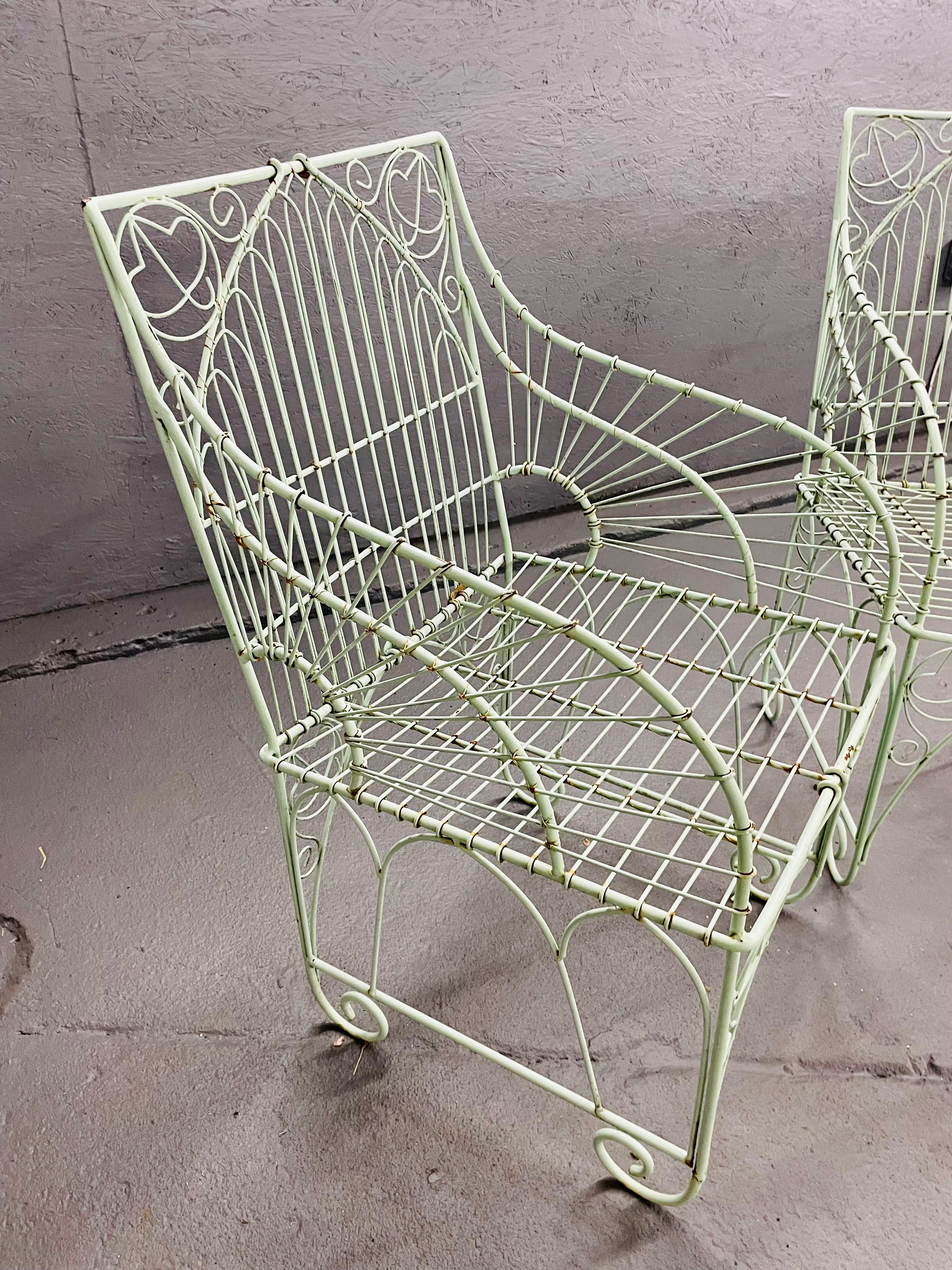 Vintage Schmiedeeisen Stühle für draußen im Angebot 5