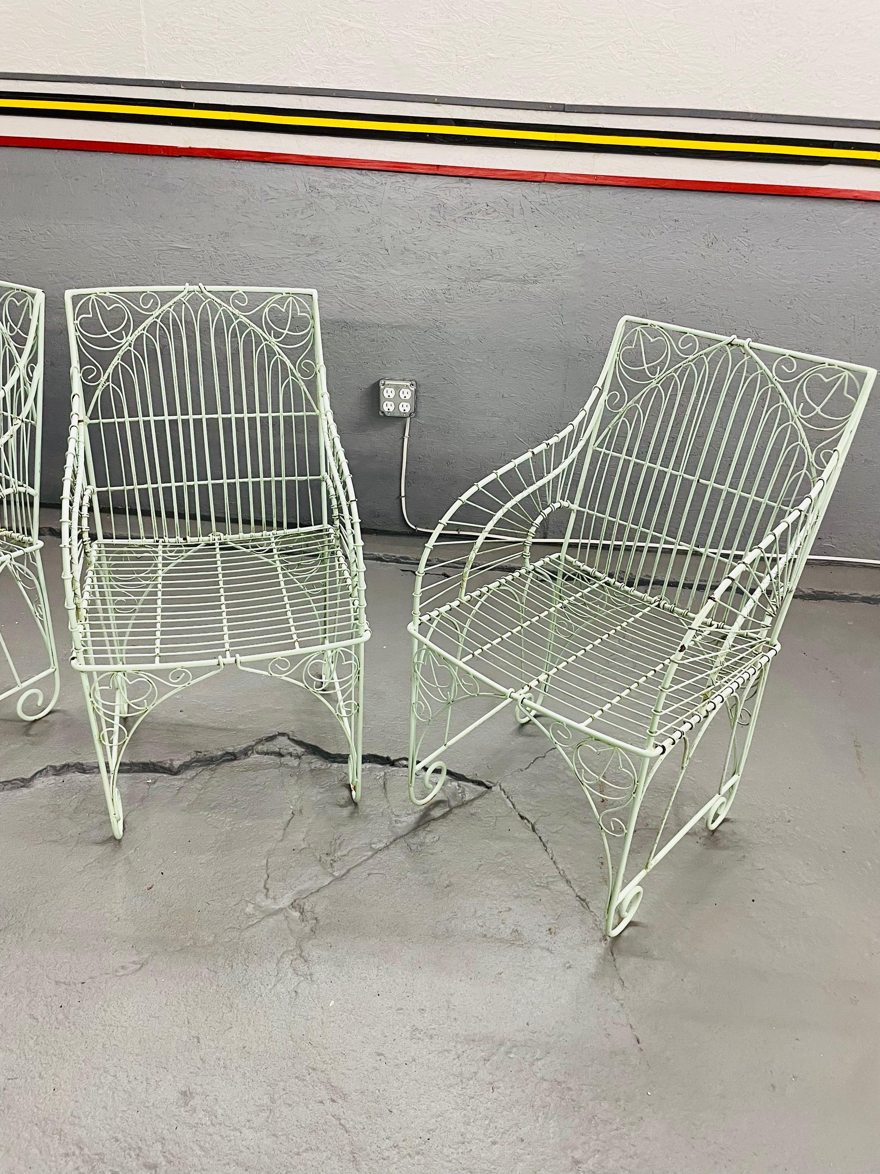 vintage wire outdoor chairs