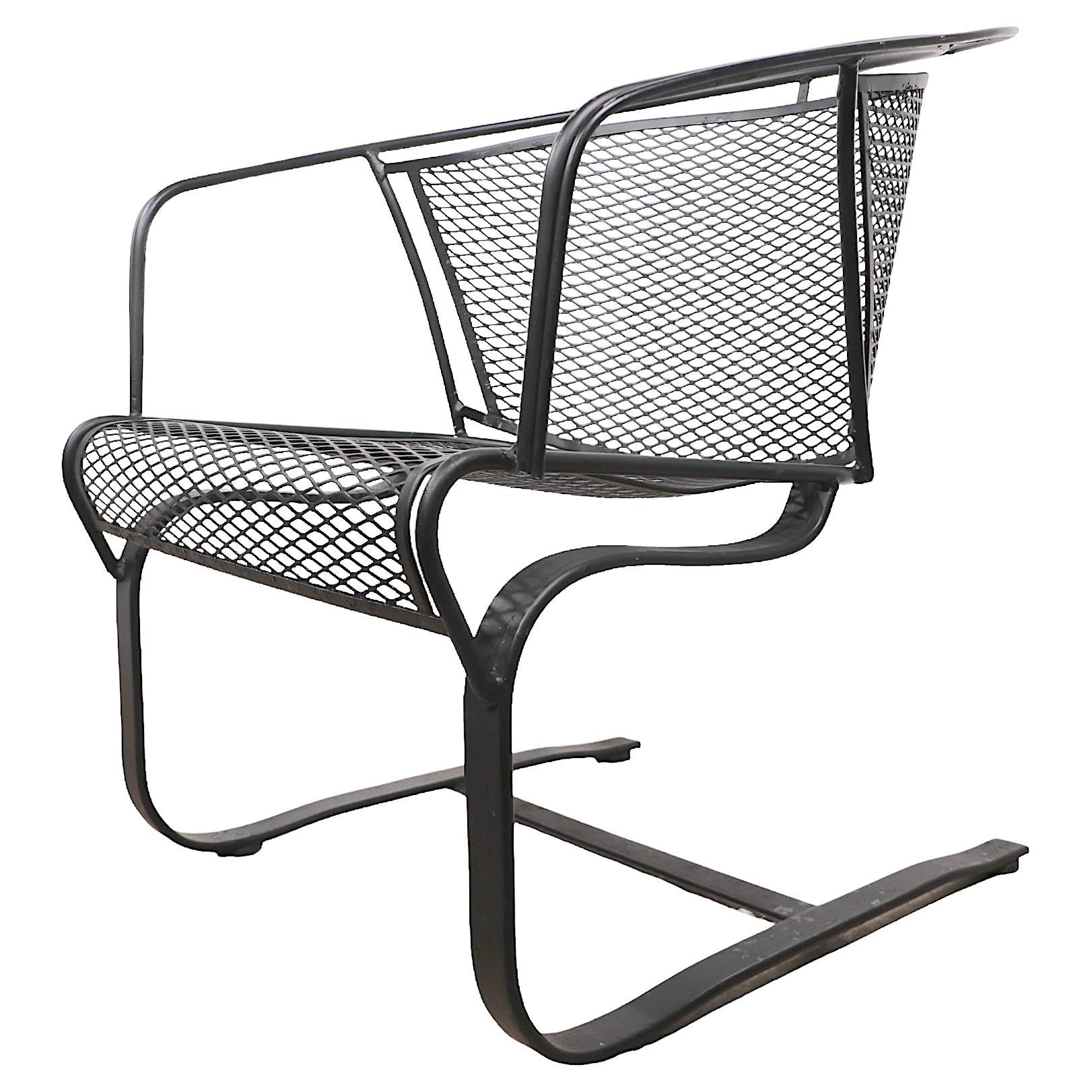 Vintage Iron Garden Patio Poolside Freischwinger Stuhl att. zu Woodard