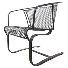 Vintage Iron Garden Patio Poolside Freischwinger Stuhl att. zu Woodard