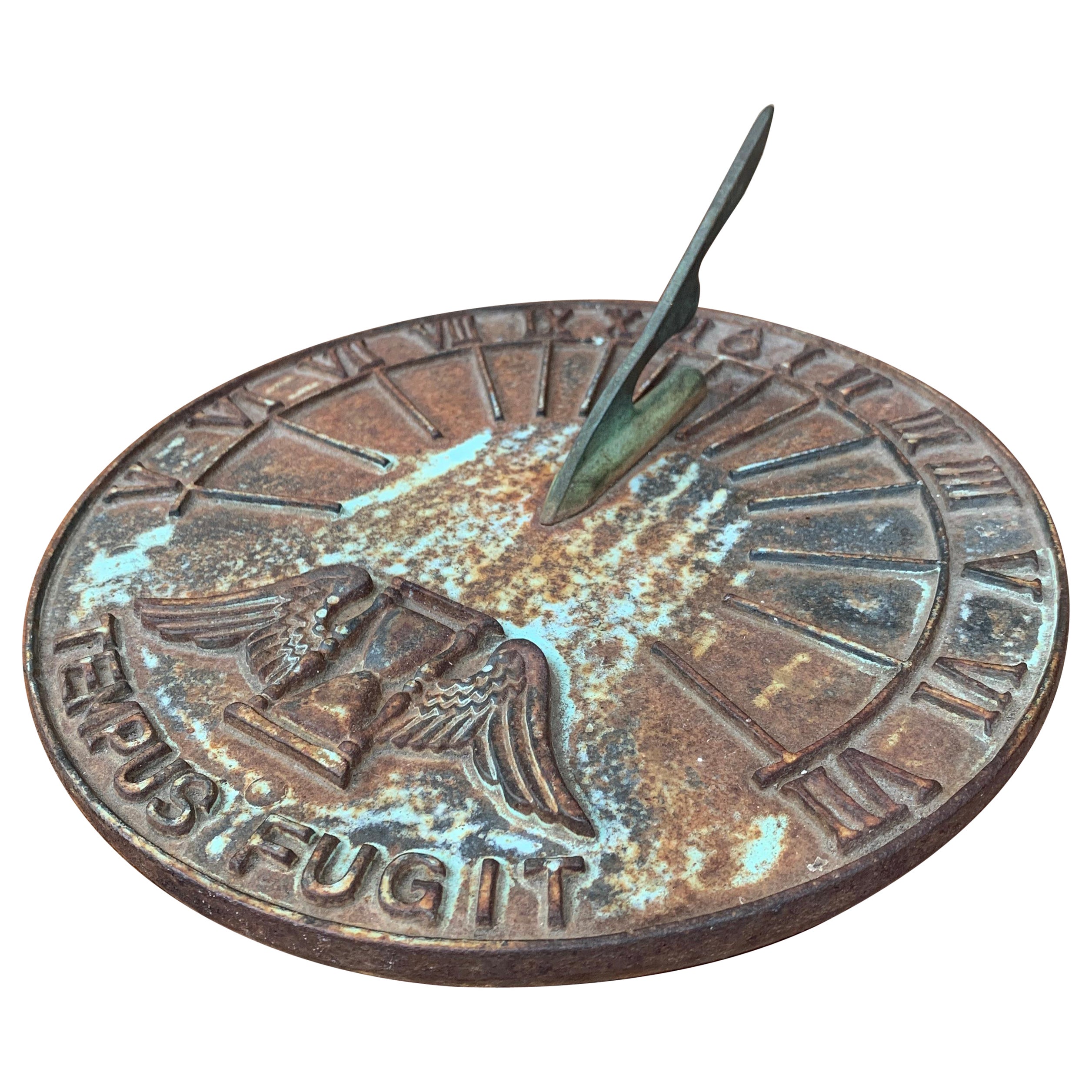 Vintage Iron Garden Sundial "Tempos Fugit"
