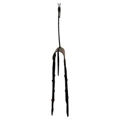 Vintage Iron Giraffe Sculpture in Brutalist Style, 29\" Tall, 1950s