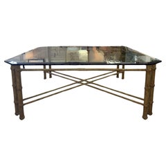 Vintage Eisen & Glas Couchtisch