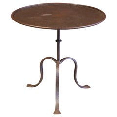 Vintage Iron Gueridon Side Table, France, 1950s