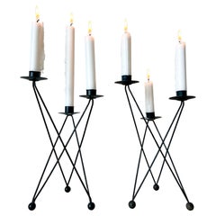Vintage Iron Handmade Candelabra by Victor H. Bishrat