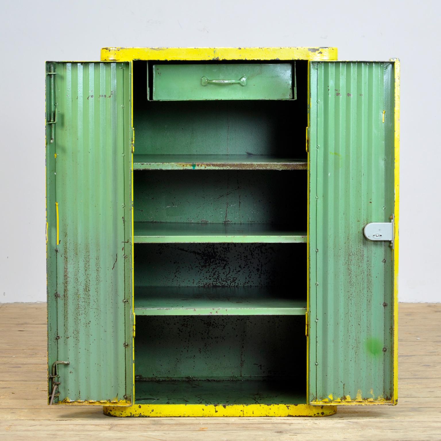 Vintage Iron Industrial Cabinet, 1950's 1