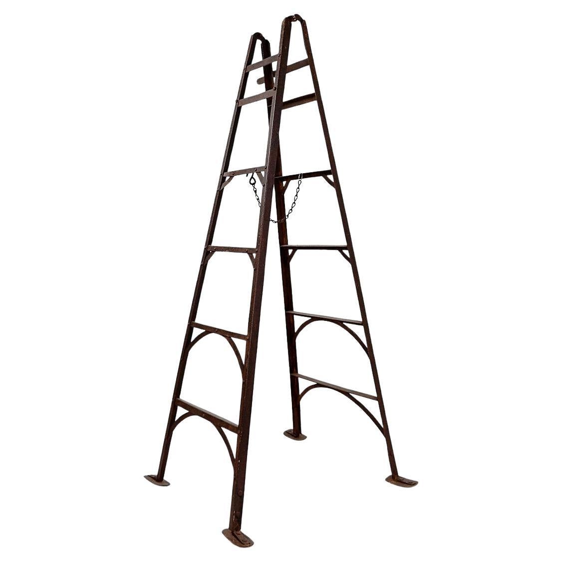 Vintage iron Ladder with chain support - 20th