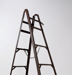Vintage Iron Ladder With Chain Support