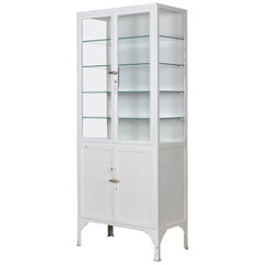 Vintage Iron Medical Cabinet, 1930s