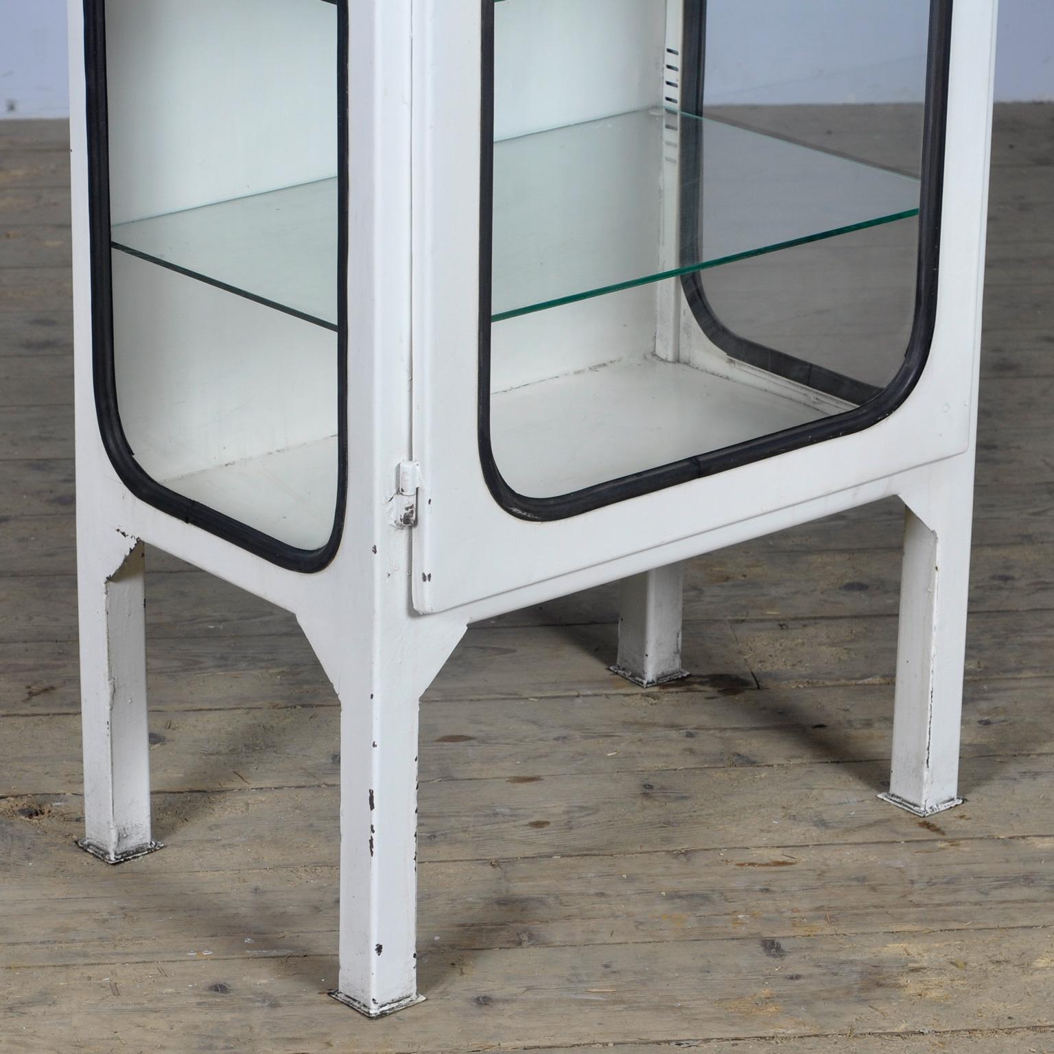 Glass Vintage Iron Medical Cabinet, 1970s