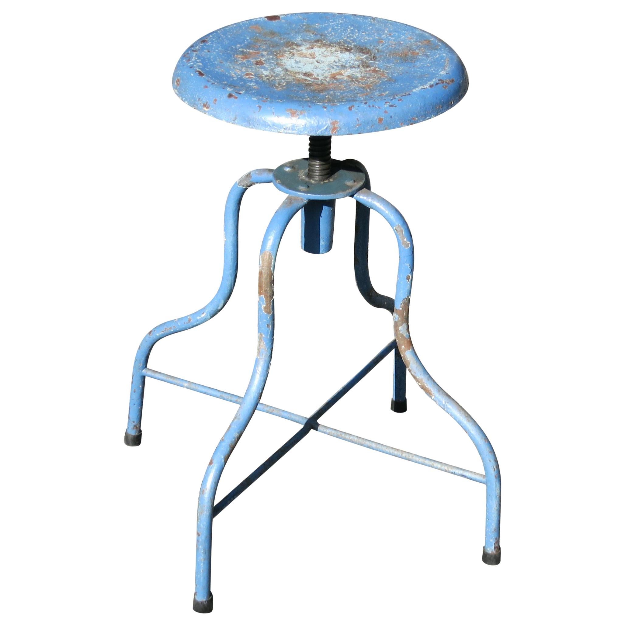 Vintage Iron Medical Stool, Industrial Stool For Sale