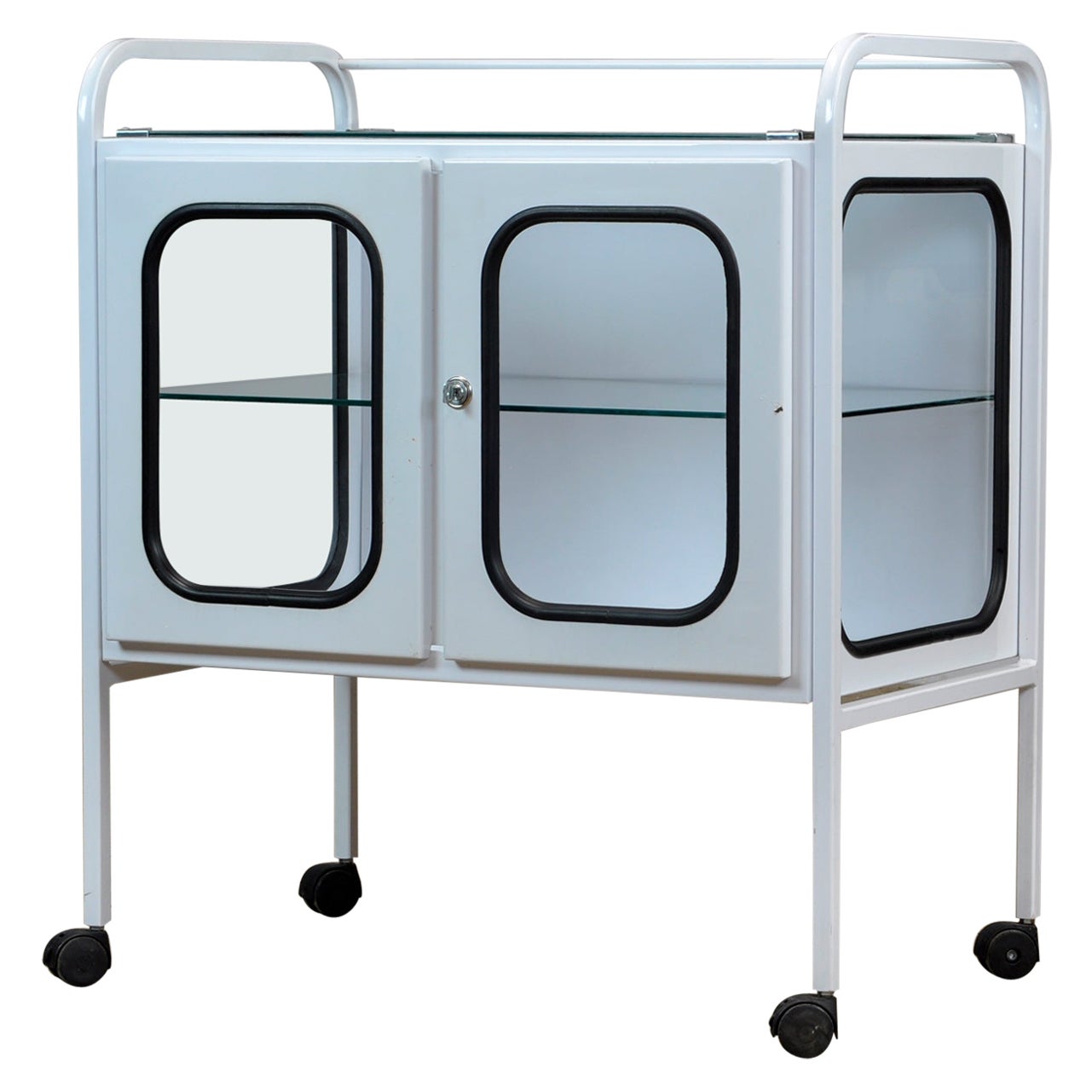 Vintage Iron Medical Trolley, 1980s