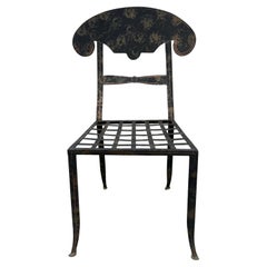 Vintage Iron Metal Side Chair, Mid-Century Modern, Spain