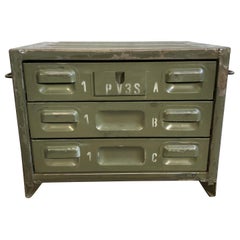 Vintage Iron Military Chest of Drawers, 1960s