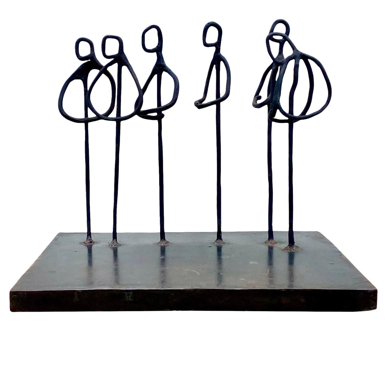 Scultura originale in ferro vintage di raccolta firmata Acs