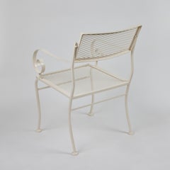 Vintage Iron Outdoor Dining Chairs w/ Metal Mesh Seats + Backs  Set of 8