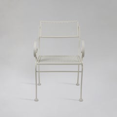 Vintage Iron Outdoor Dining Chairs w/ Metal Mesh Seats + Backs  Set of 8