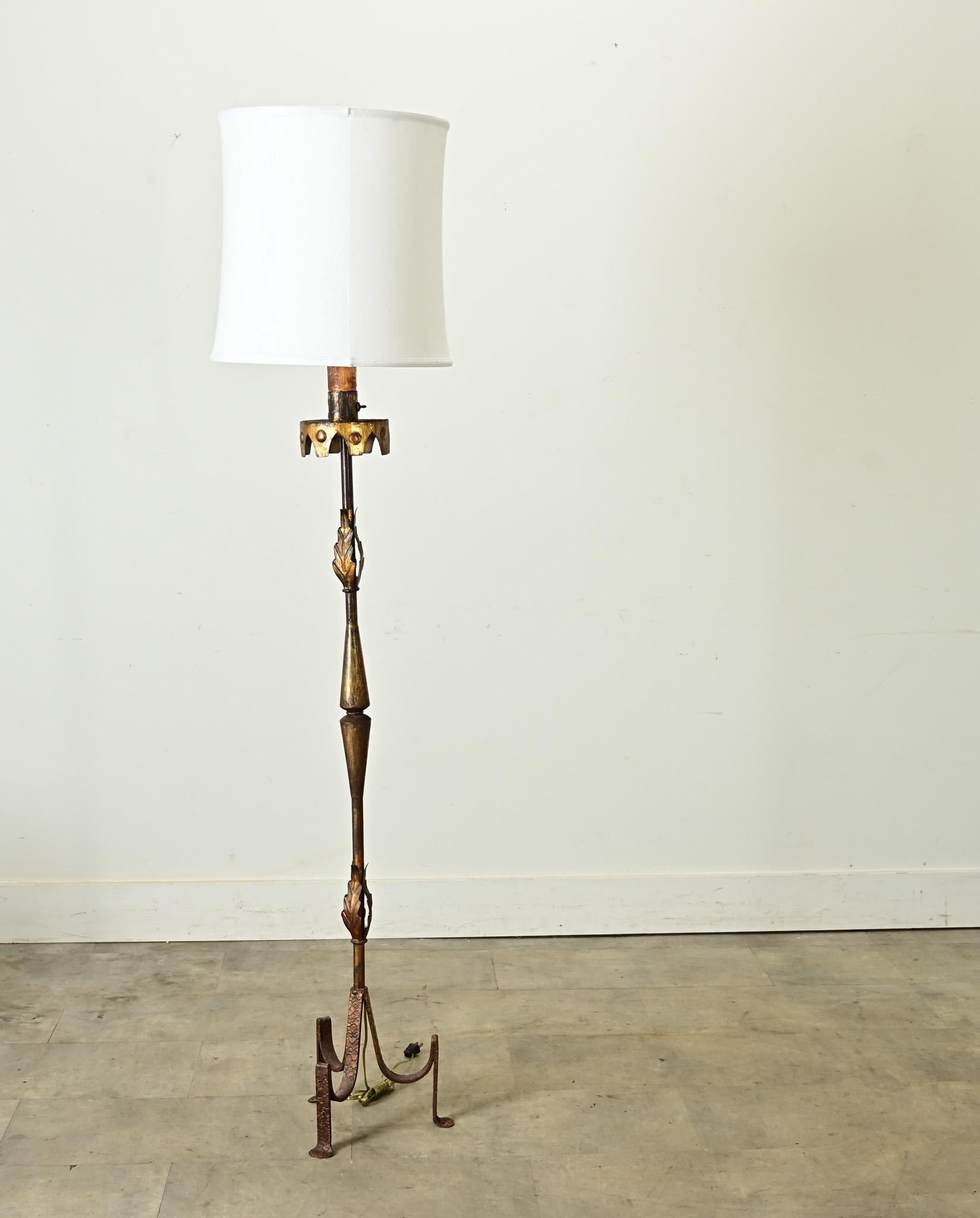 Vintage Iron & Parcel Gilt Floor Lamp 6