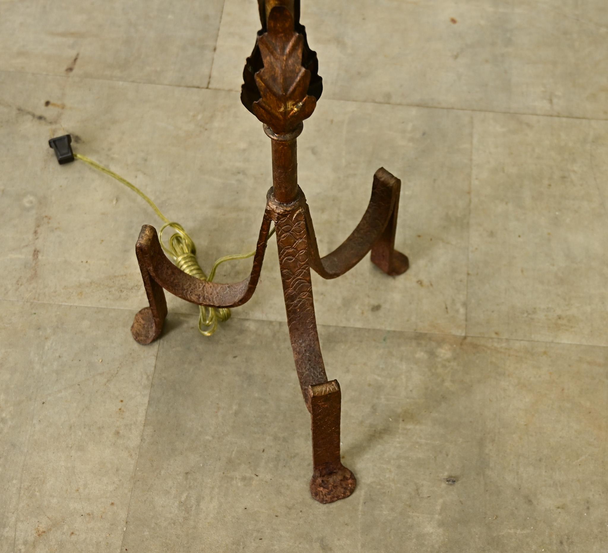 Vintage Iron & Parcel Gilt Floor Lamp 1