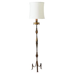 Vintage Iron & Parcel Gilt Floor Lamp