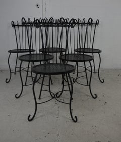Vintage Iron Patio Chairs Set of 6