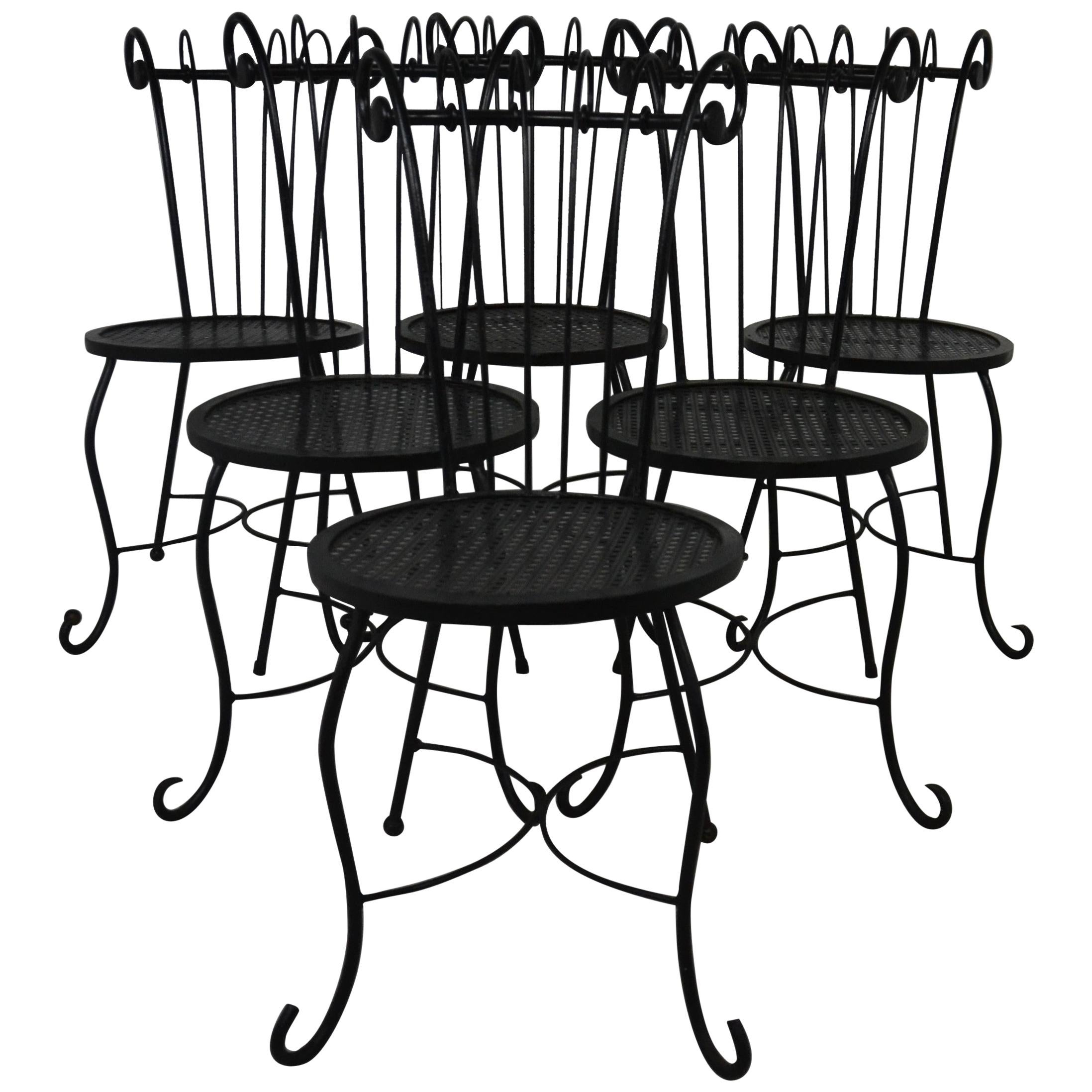 Vintage Iron Patio Chairs Set of 6