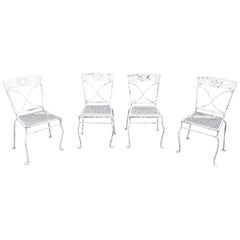 Vintage Iron Patio Dining Chairs, Set of 4
