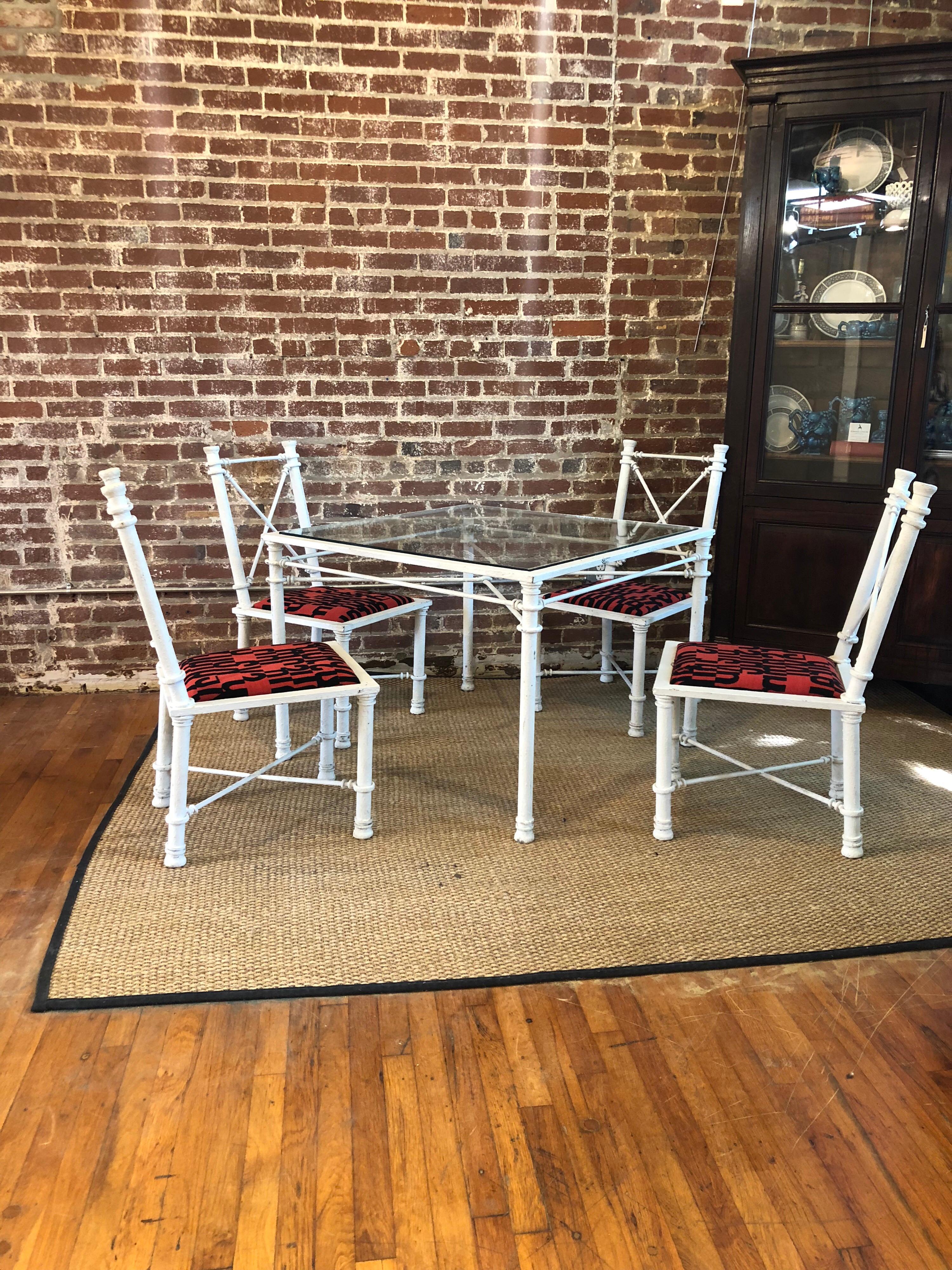 Vintage Iron Patio Table and Chairs 8