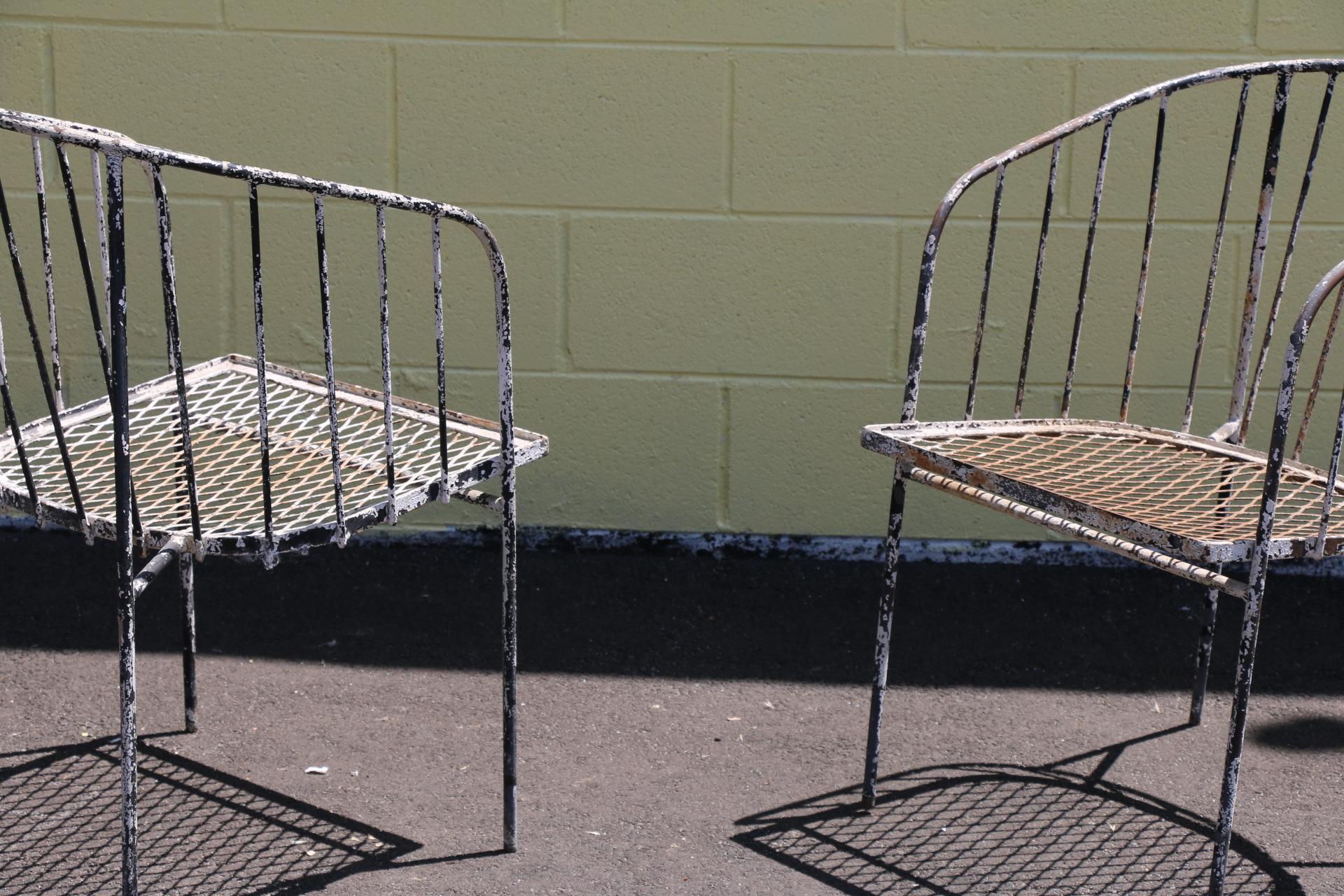Vintage Iron Paul McCobb Style Arm Chairs For Sale 6
