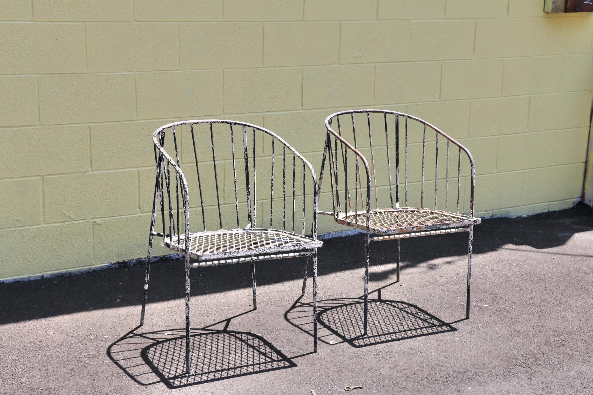 Vintage Iron Paul McCobb Style Arm Chairs For Sale 7