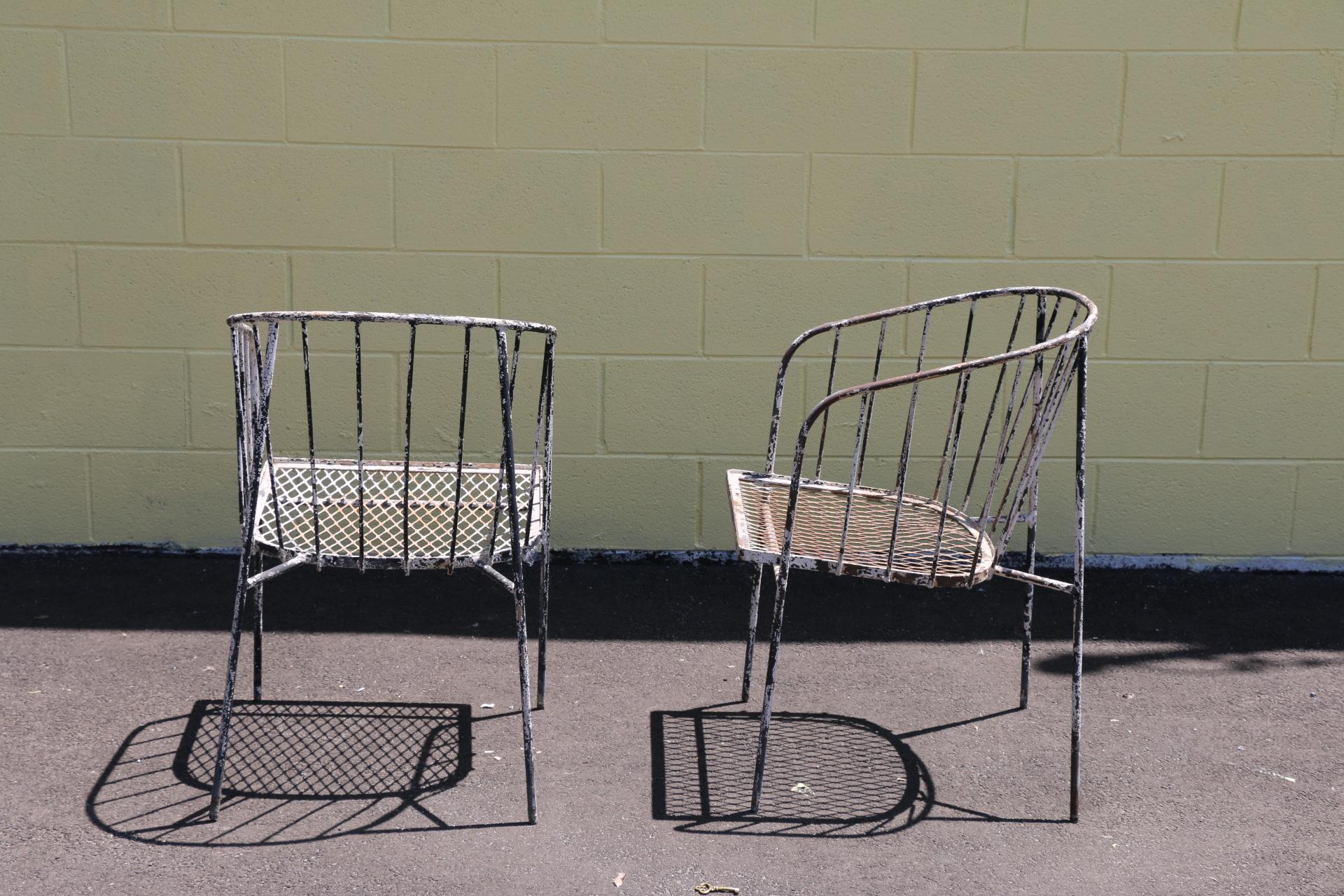 Vintage Iron Paul McCobb Style Arm Chairs For Sale 8