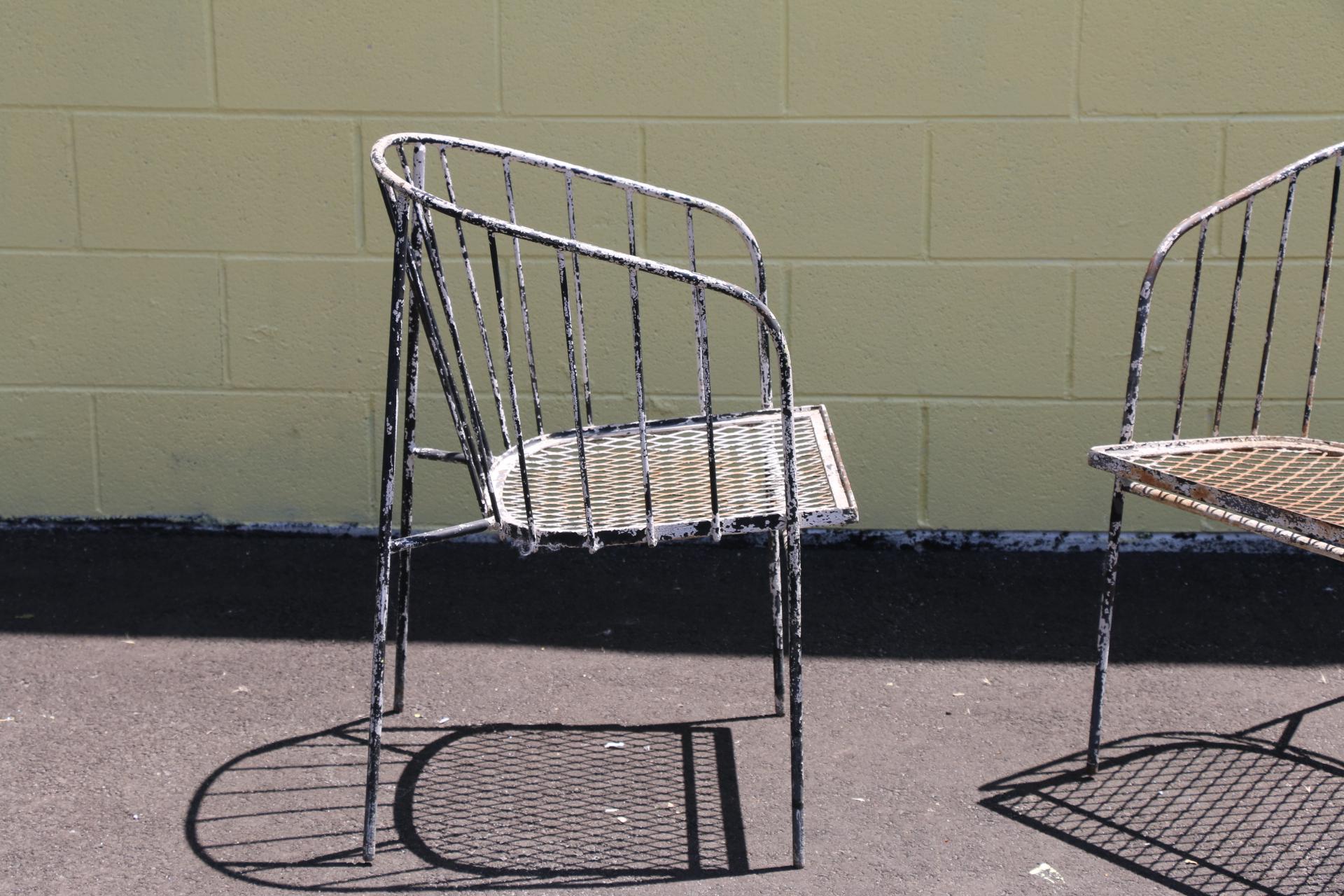 Vintage Iron Paul McCobb Style Arm Chairs For Sale 1