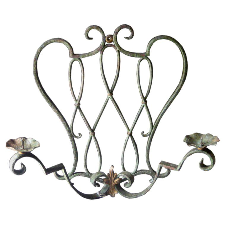 Vintage Iron Sconce For Sale