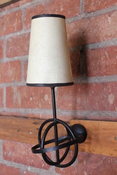 Vintage French Iron Sconces, 1950s, Three Available