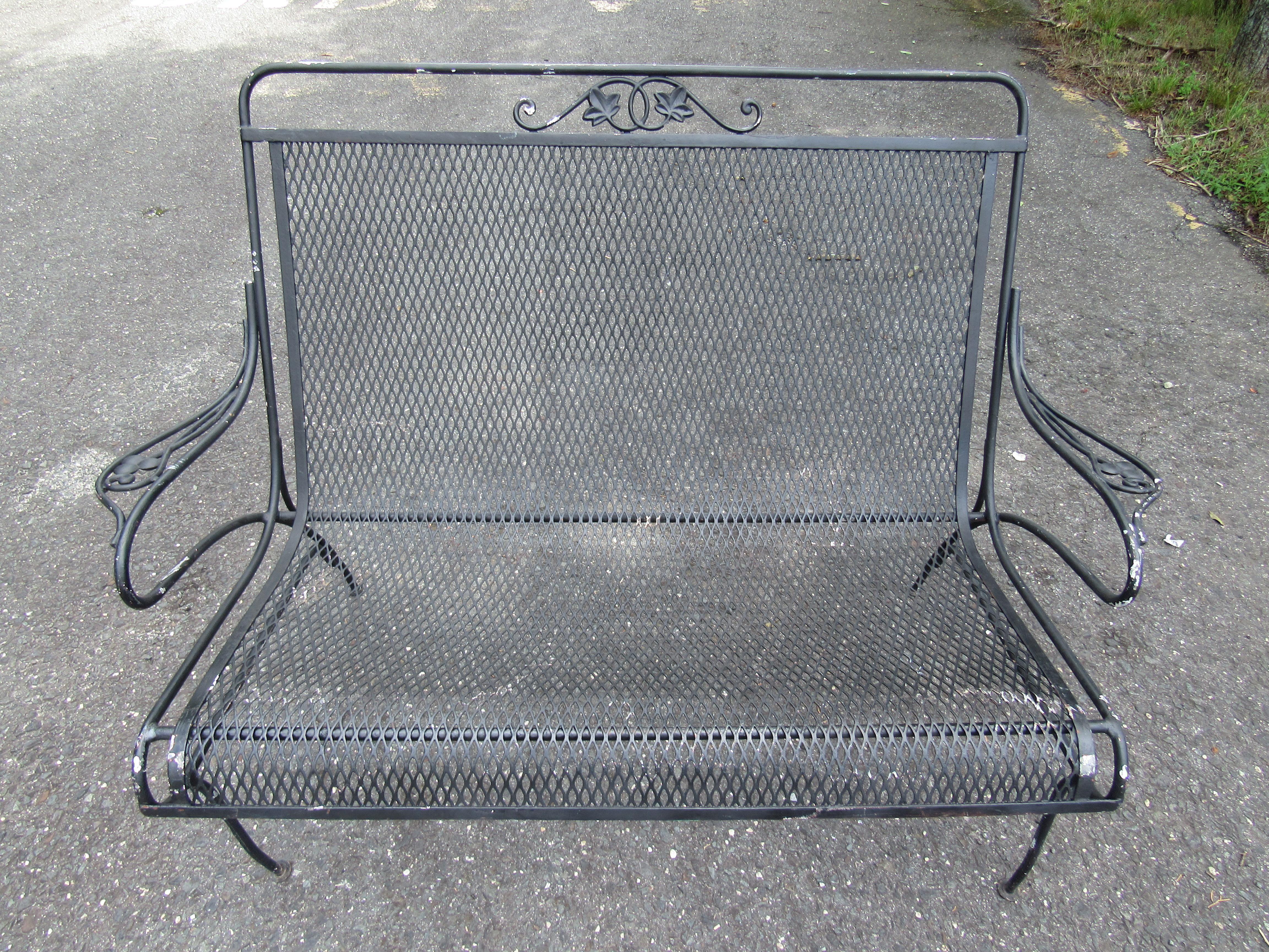 Vintage Iron Settees, a Pair 5