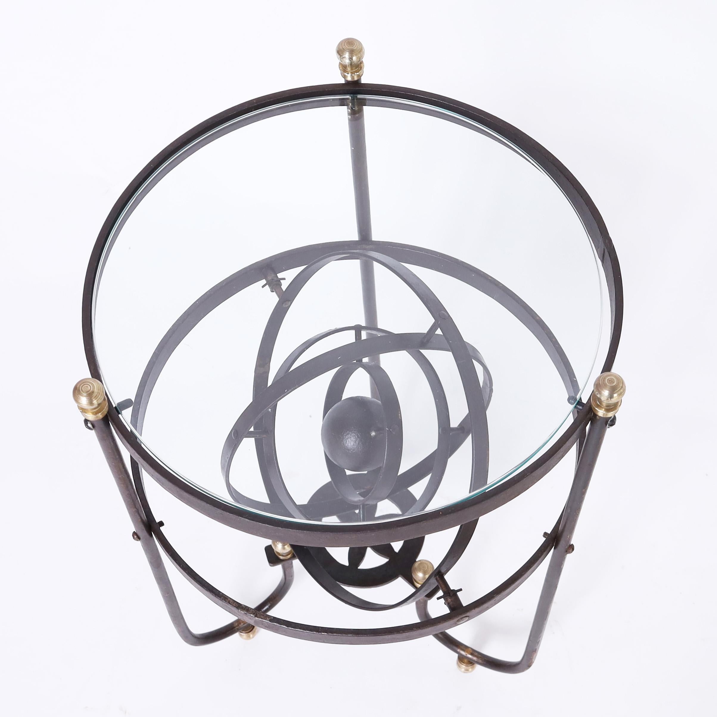 Other  Vintage Iron Stand with Armillary Sphere For Sale