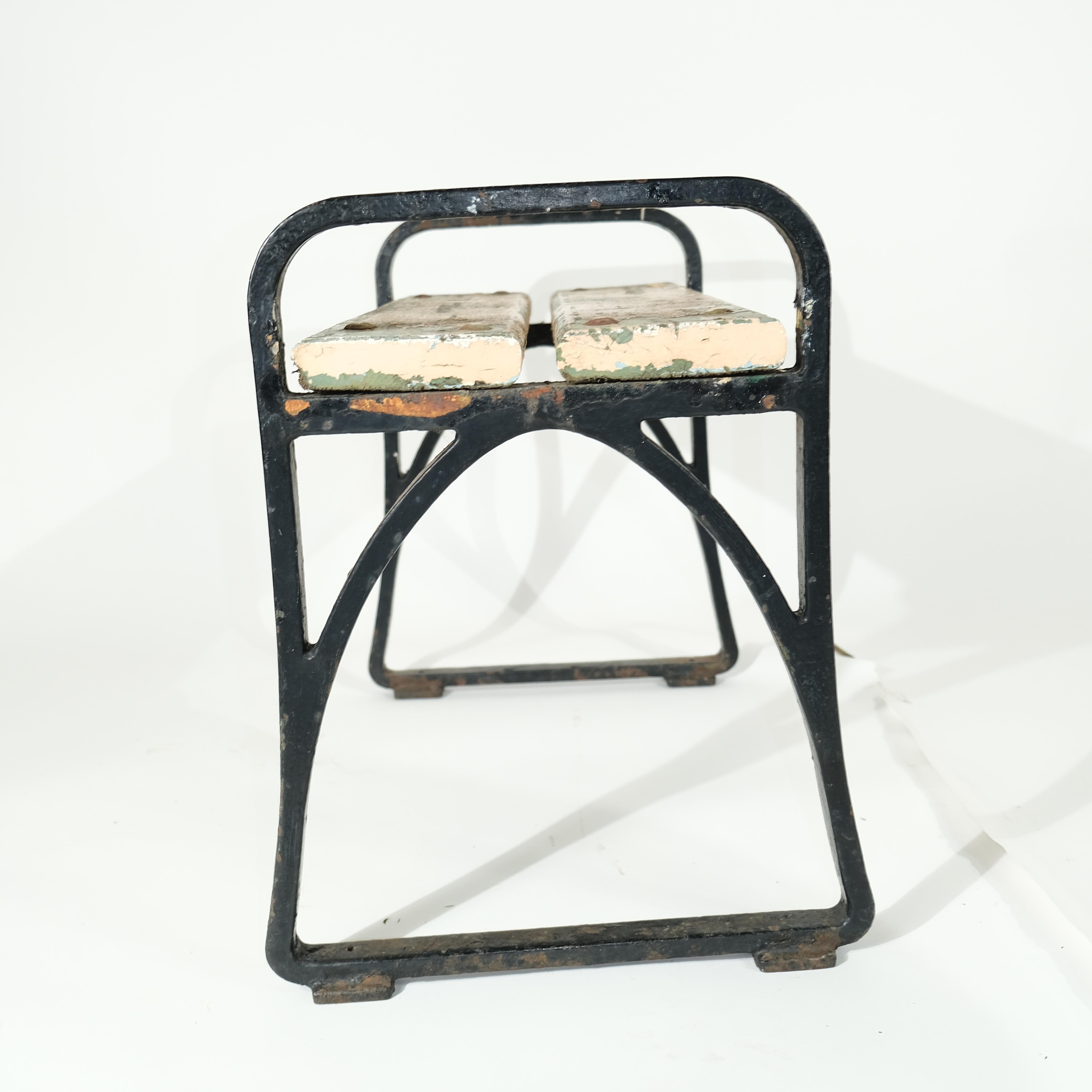 Vintage iron stool, Swedish Grace 1930s In Fair Condition For Sale In Stockholm, SE