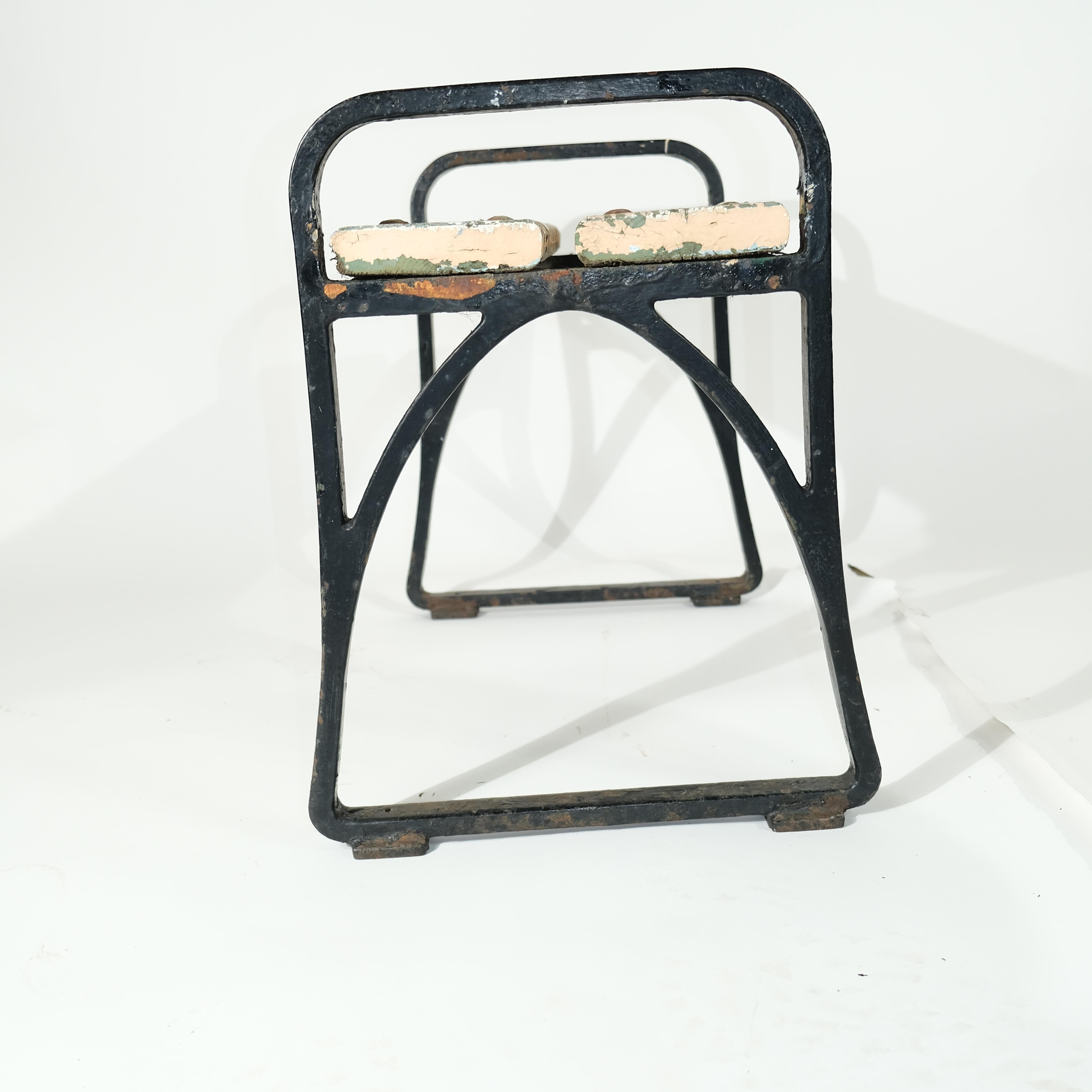 Mid-20th Century Vintage iron stool, Swedish Grace 1930s For Sale