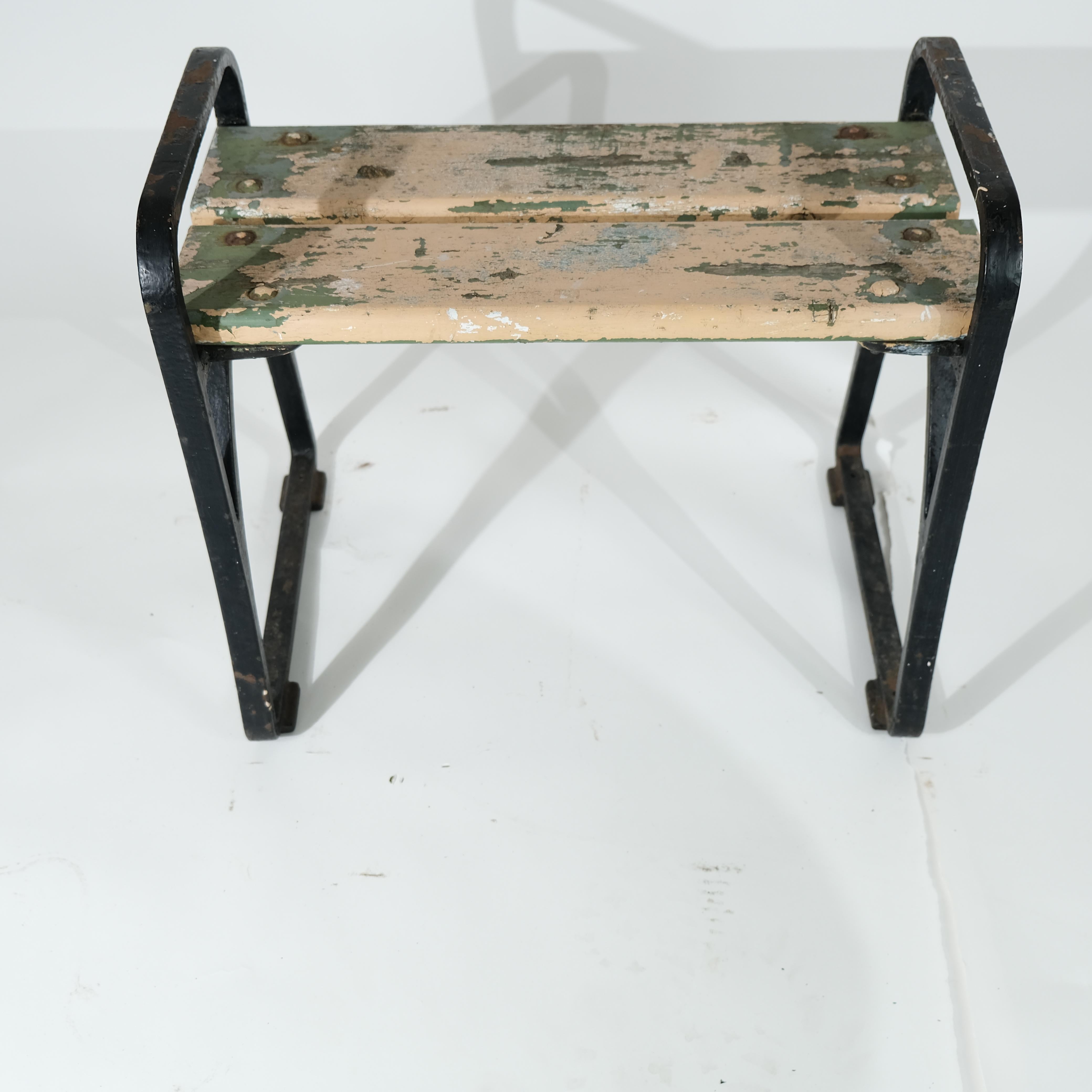 Vintage iron stool, Swedish Grace 1930s For Sale 2