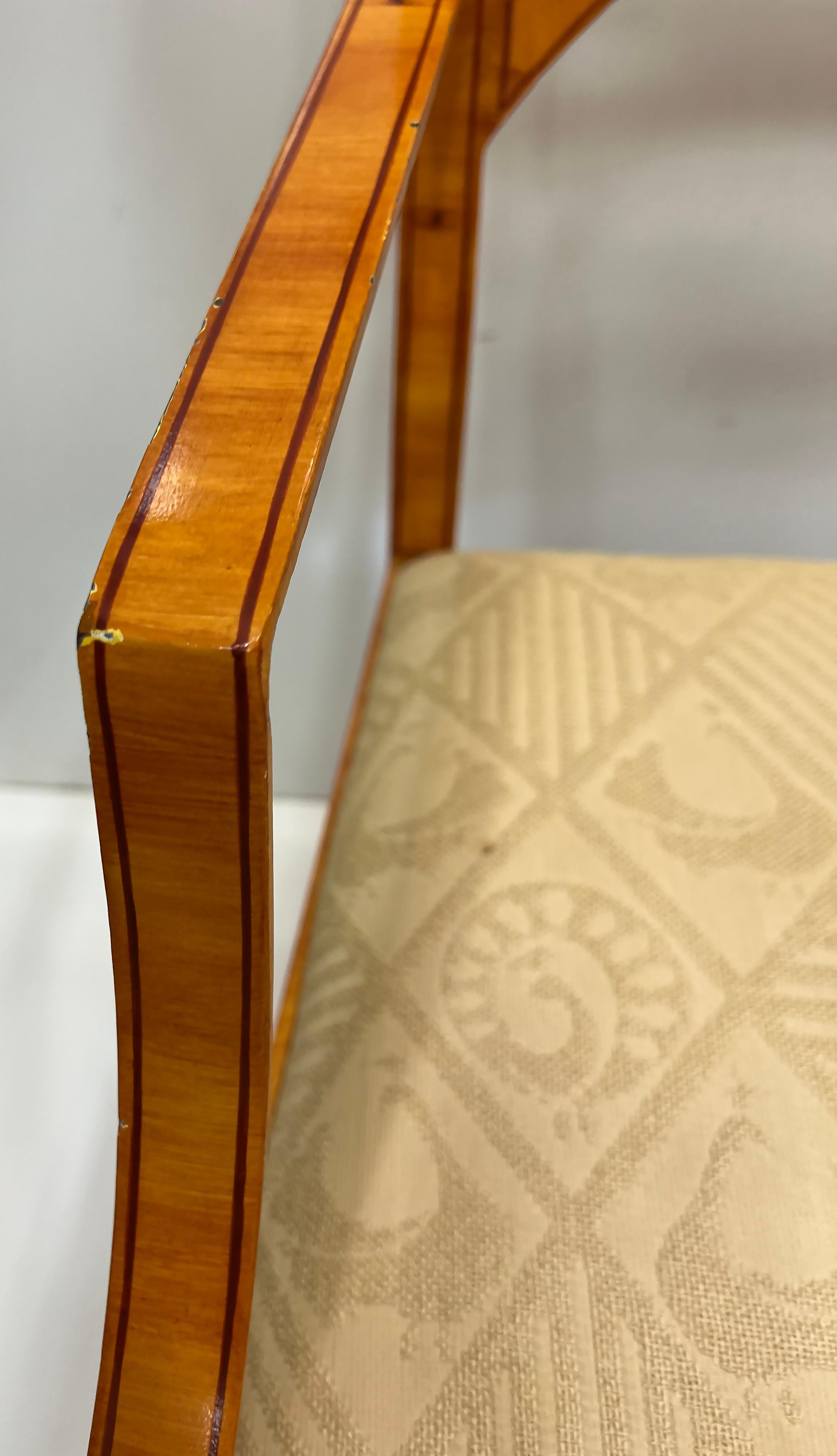 Vintage Eisen Trompe-l'œil Holzmaserung Sessel im Biedermeier Stil, Paar 4