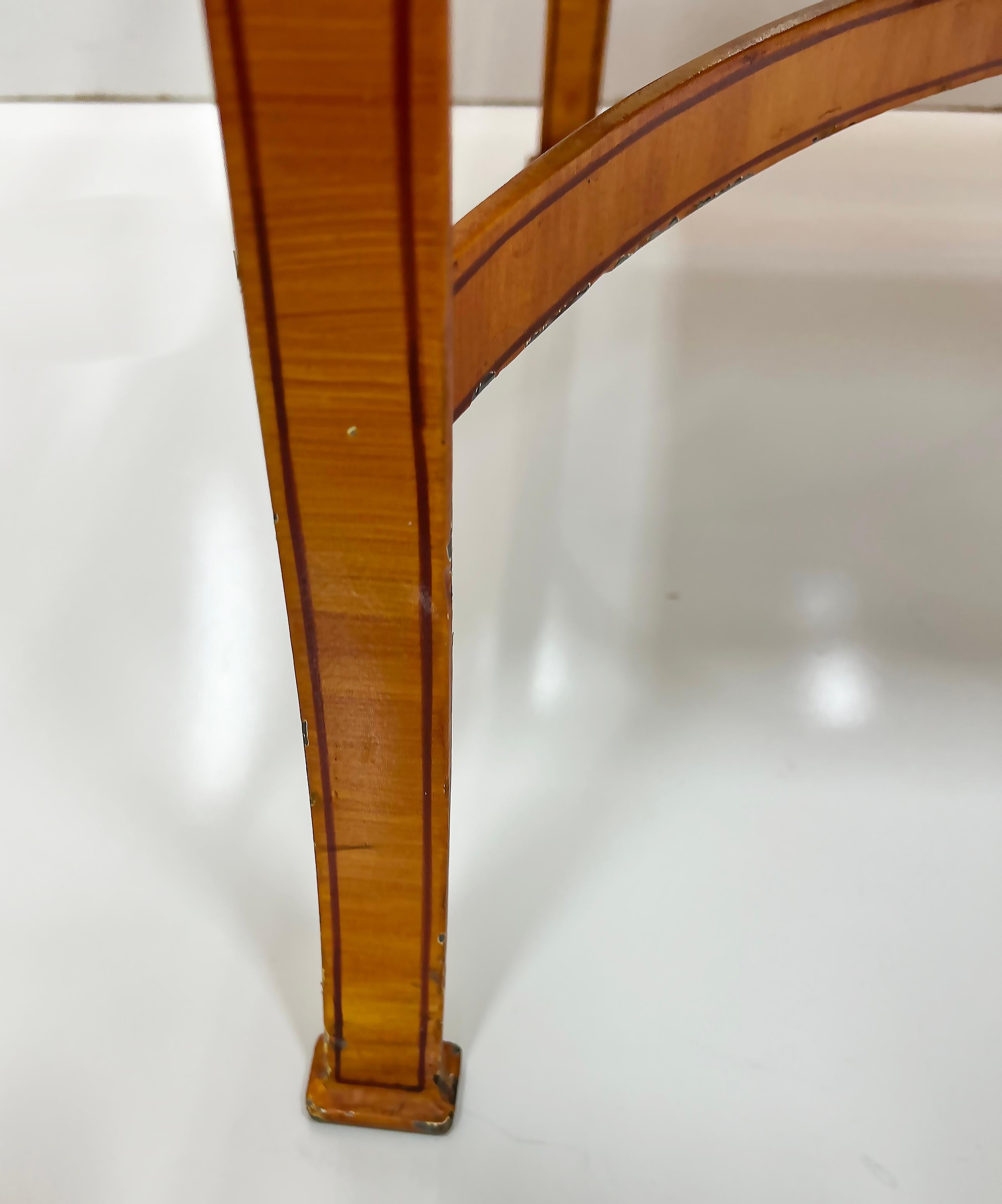 Fauteuils Vintage en fer Trompe-l'œil à grain de bois dans le style Biedermeier, paire 12