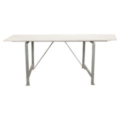 Vintage Iron & White Marble Dining Table