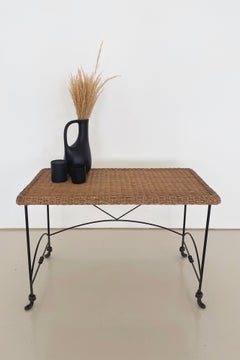 Vintage Iron & Wicker Console Table, 2 of 2