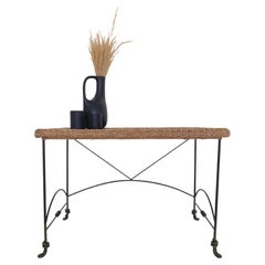 Vintage Iron & Wicker Console Table, 2 of 2