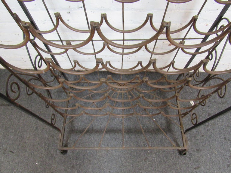 Vintage Iron Wine Rack For Sale at 1stDibs