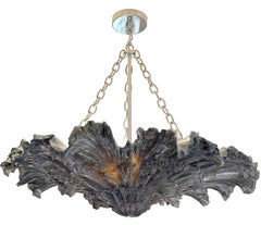 Vintage Ironies Trevi Chandelier with Silvered Clear Smoke and Resin Finish