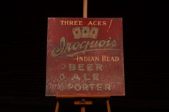 Vintage Iroquois Beer "Three Aces" Painted Tin Sign