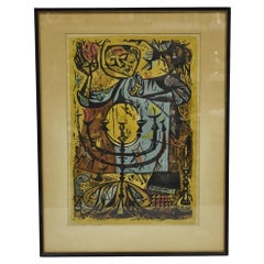 Vintage Irving Amen "Eve of the Sabbath" Stampa su legno Arte Giudaica, Vintage By