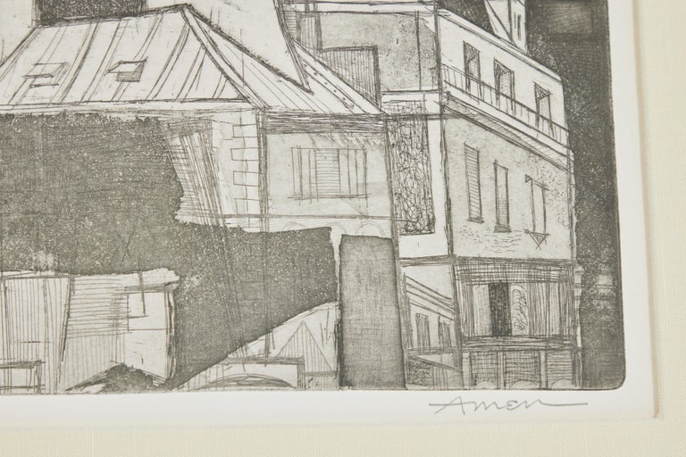  Vintage Irving Amen "Les Toits de Paris" Etching of Buildings For Sale ...